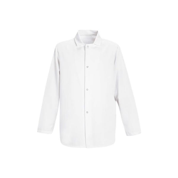 Red Kap Gripper-Front Short Butcher Coat, White, Polyester/Cotton, 2XL